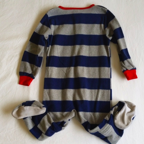 george striped fleece zipper footie sleeper pajamas 3T toddler boys - Picture 7 of 7